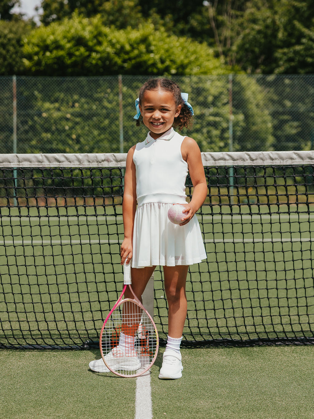 girls tennis dress Girls' Dress, Courtside Cream 1 fabric, 2 dresses. in shorts underneath keep kit-8-piece Color:Picture Color B